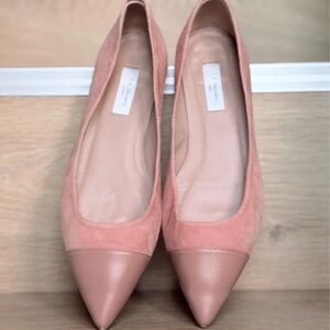 LK Bennett Blush Suede and Leather Flats
